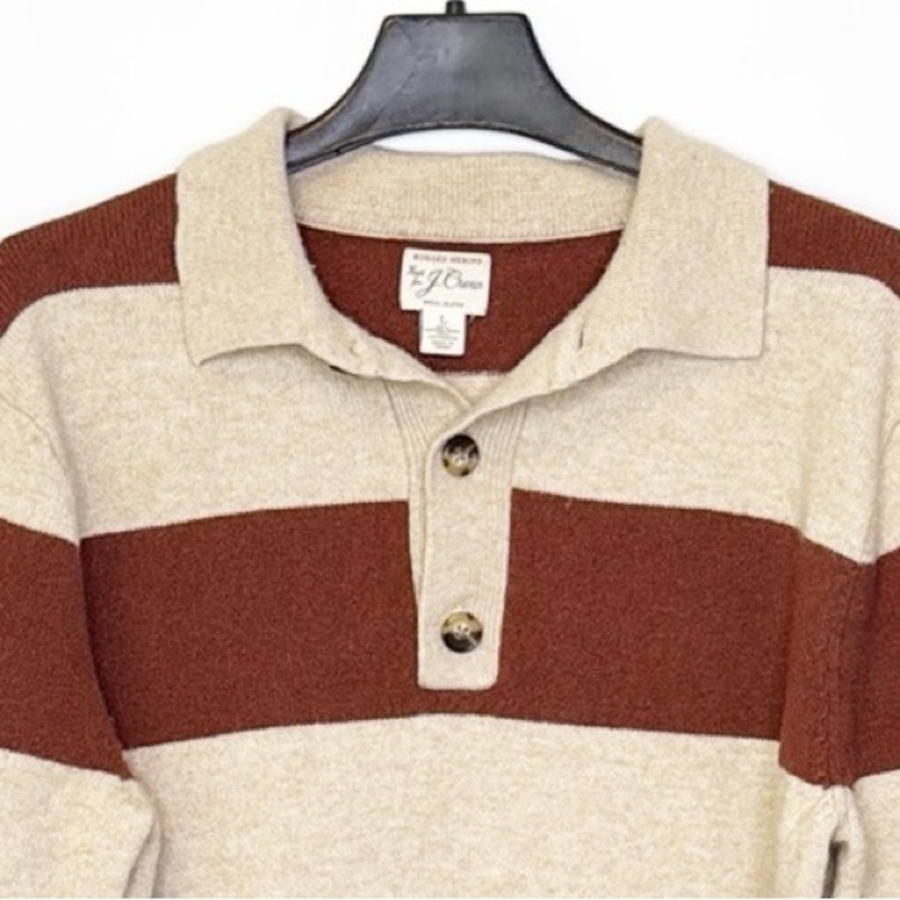 J. Crew Men's Rugged Merino Rugby Sweater (L) - Picture 3 of 7